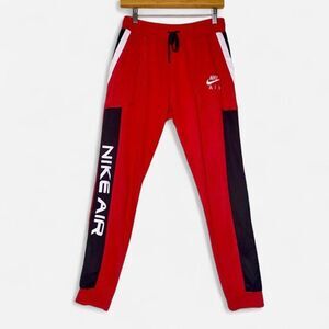 Men’s NIKE AIR Red Joggers Logo Down Right Leg with pockets size M